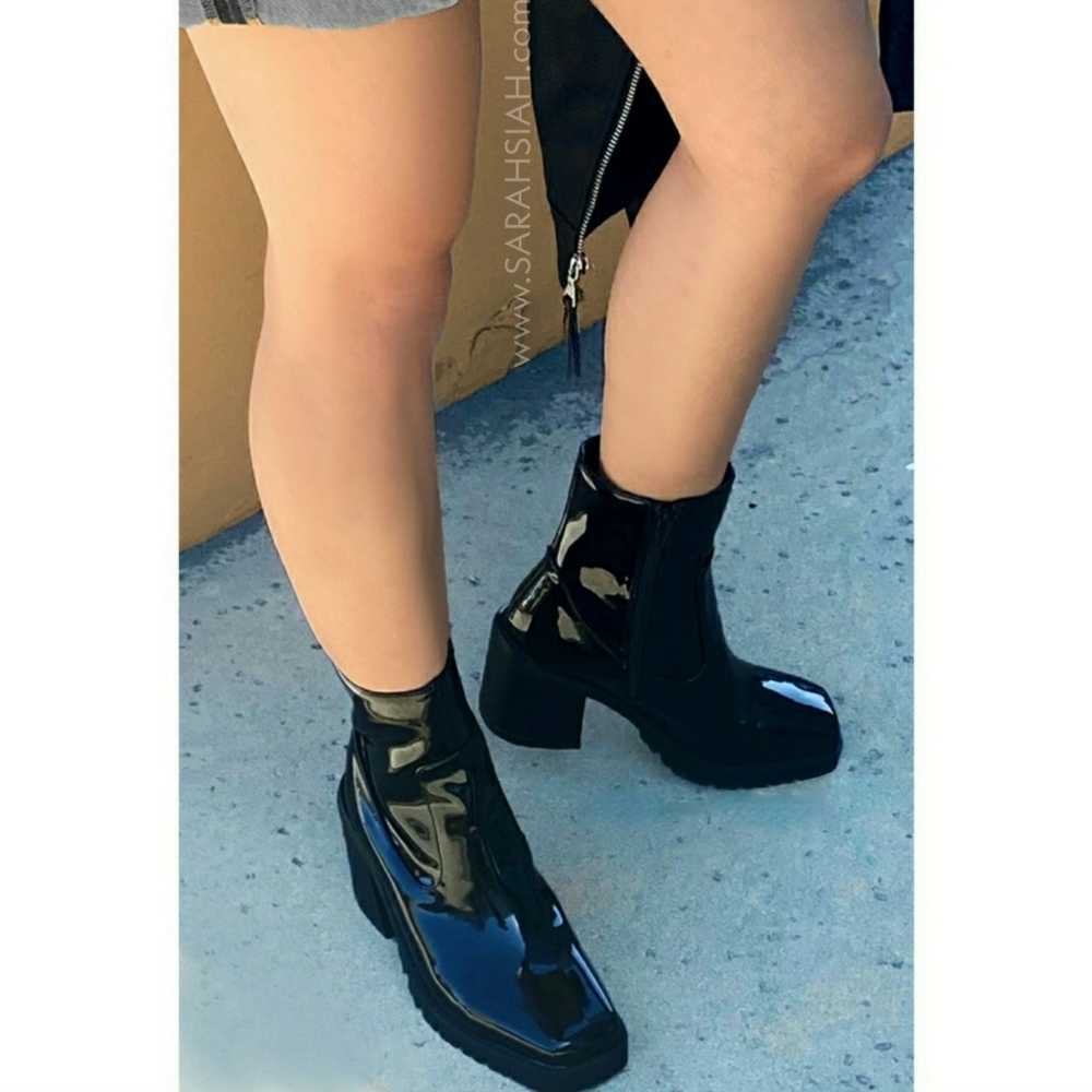 6.5, 8, 8.5 & 10🖤Square Toe Chunky Heel Lugged